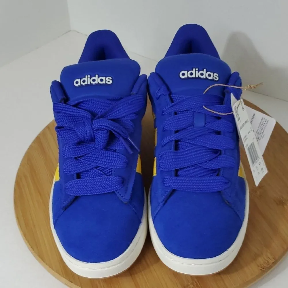 Adidas Grand Court Alpha 00s Sneakers Men's 12 Blue Yellow Suede NIB - Picture 3 of 9